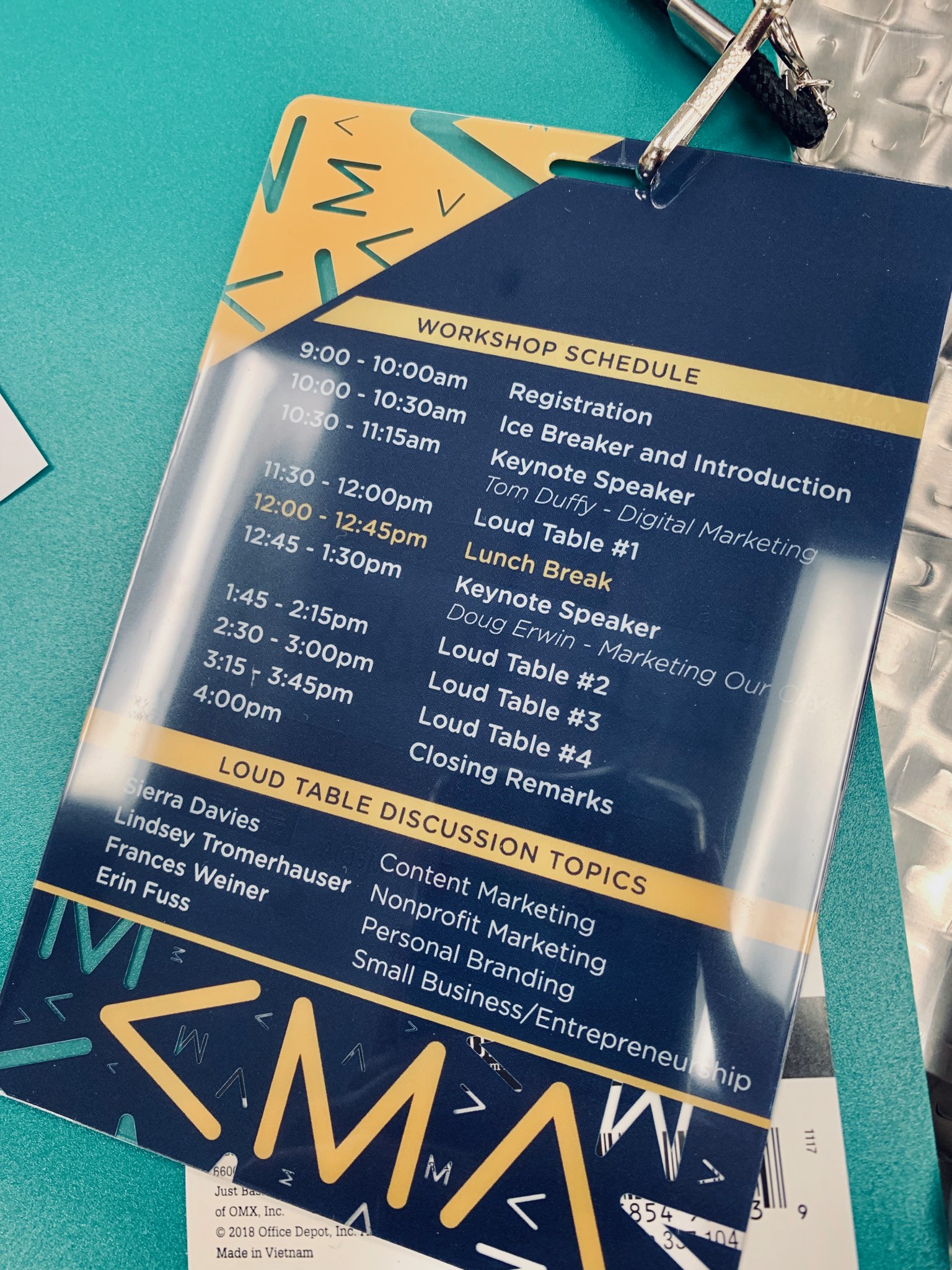 marketing program for the spring AMA workshop