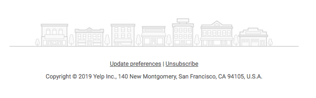 Screenshot of the bottom of an email with "Update Preferences" and "Unsubscribe" listed.